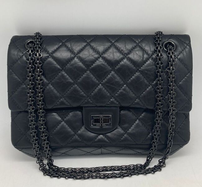 Сумка Chanel Vintage 28 см женский кожа черный 102736