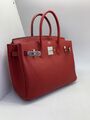 Сумка Hermès Birkin 30 ручная работа женский кожа бордовый 75346-2