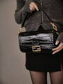 Сумка Fendi Baguette женский кожа черный 136607-2
