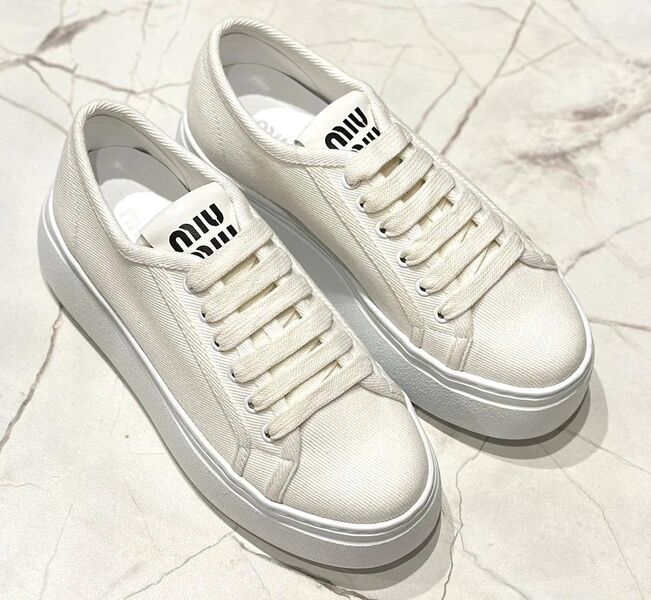 Кеды Miu Miu женский текстиль белый 148779