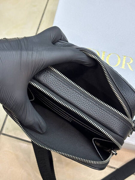 Мужская сумка мессенджер Christian Dior мужской кожа черный 170732-5
