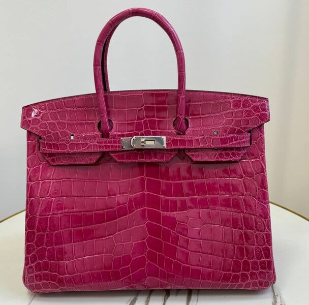 Сумка Hermès Birkin 35 женский кожа бордовый 162985