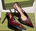 Туфли Gucci женский кожа бордовый 171028-1