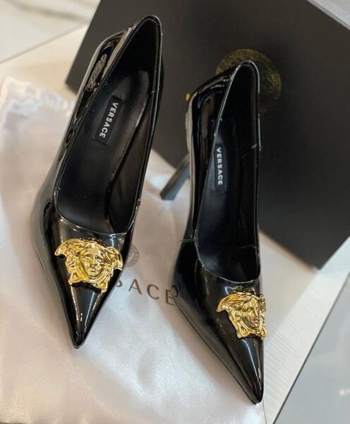 Туфли Versace женский кожа epi черный,белый 81715