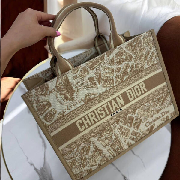 Сумка Christian Dior Book женский текстиль бежевый 189948