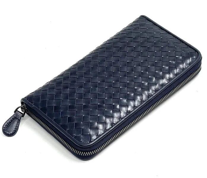 Мужской кошелек Bottega Veneta мужской кожа черный 150015