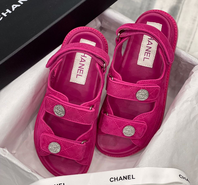 Сандалии Chanel женский замша бордовый 66253