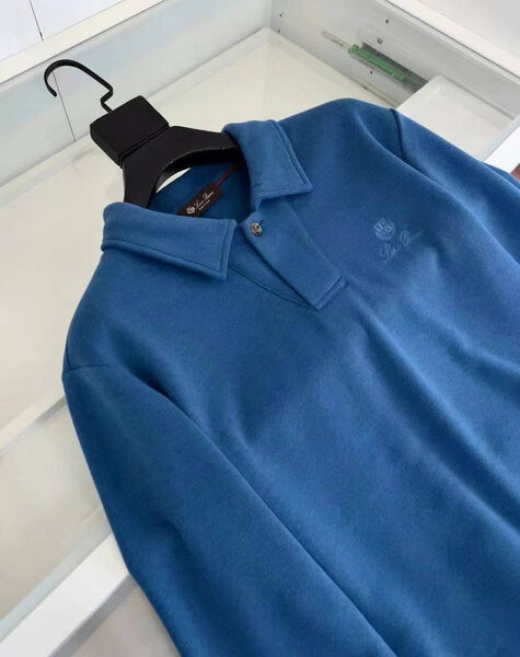 Мужское поло Loro Piana мужской бирюзовый 132819-3
