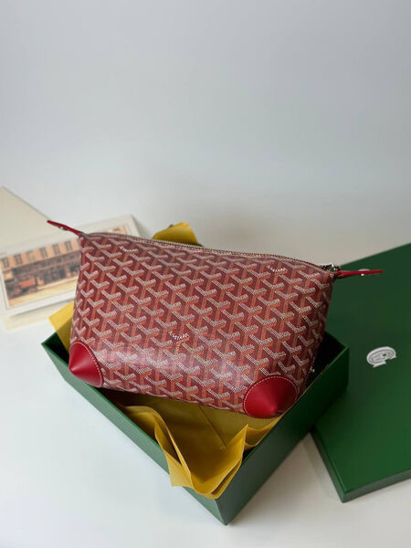Косметичка Goyard женский кожа бордовый 156911-2