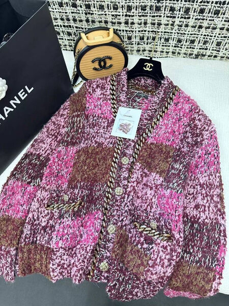 Кардиган Chanel женский вязаная ткань бордовый 196505-2