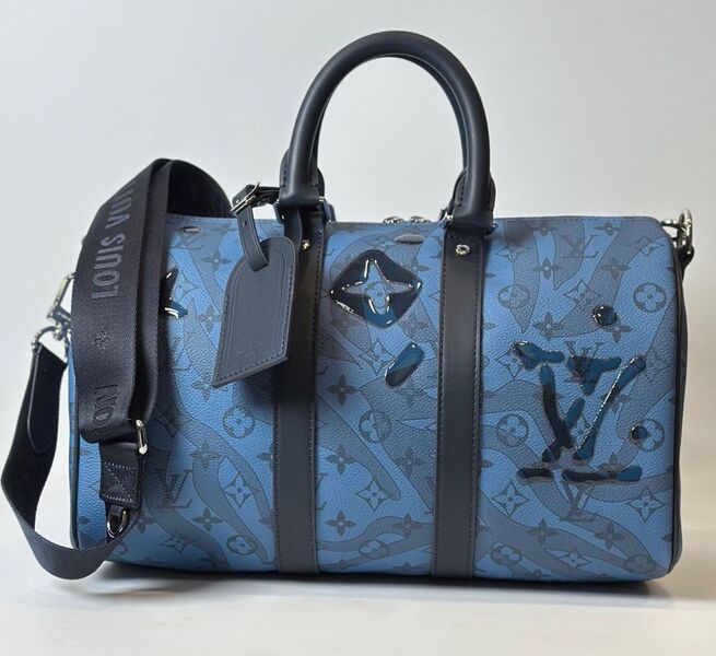 Дорожная сумка Louis Vuitton мужской кожа синий 121333