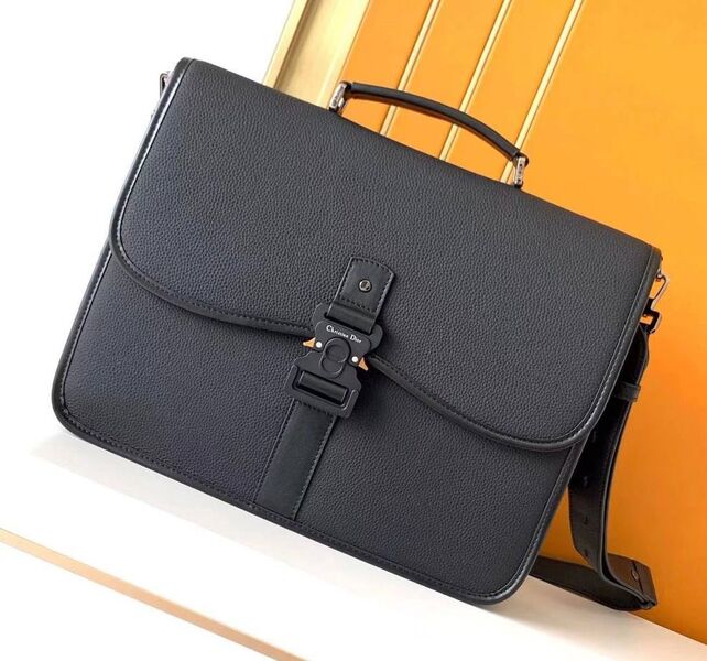 Мужской портфель Christian Dior мужской кожа черный 155490