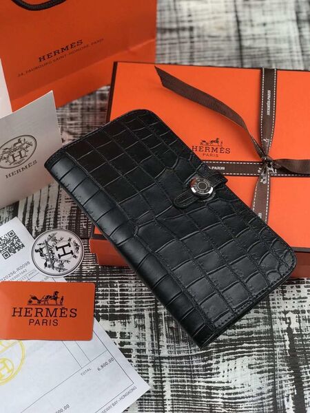 Купюрница Hermès мужской кожа черный 37321-6