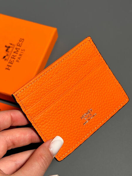 Картхолдер Hermès мужской кожа оранжевый 154036-3