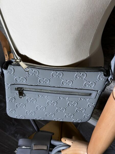 Мужская сумка мессерджер Gucci мужской кожа графитовый 42770-5
