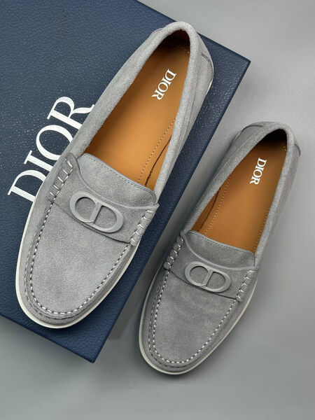 Мужские лоферы Christian Dior мужской замша графитовый 190696-5