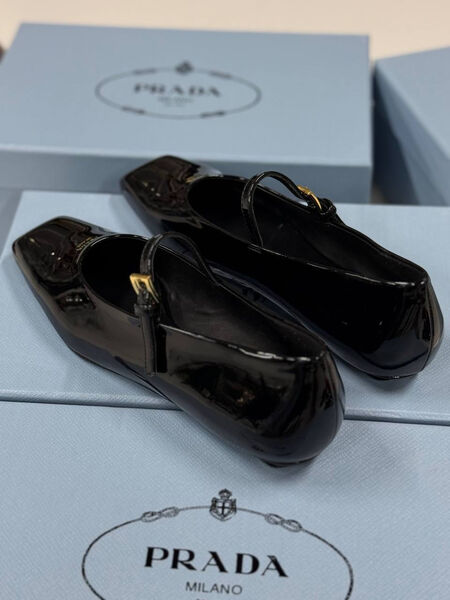 Балетки Prada женский кожа черный 182884-3
