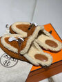 Мюли Hermès женский замша бежевый 128298-6
