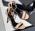 Босоножки Saint Laurent женский кожа swift темно-бежевый 105225