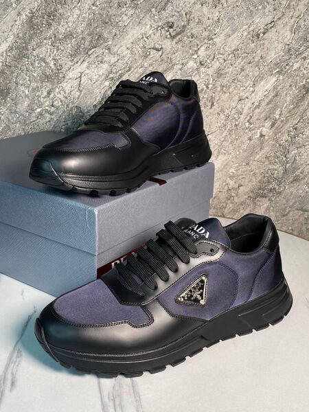 Мужские кроссовки Prada мужской кожа синий 171167-2