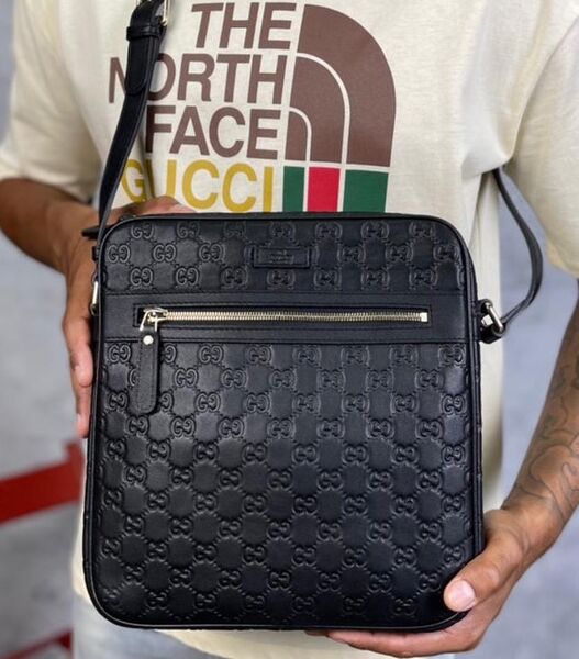 Мужская сумка мессенджер Gucci мужской кожа черный 42762