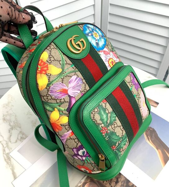 Рюкзак Gucci женский канва темно-зеленый 133571