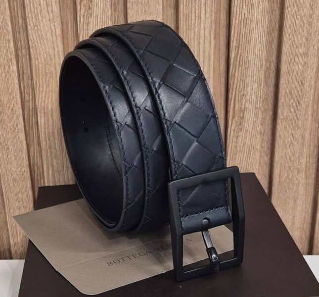 Мужской ремень Bottega Veneta мужской кожа синий 184870