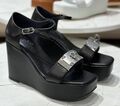 Босоножки Hermès женский кожа черный 139632-1