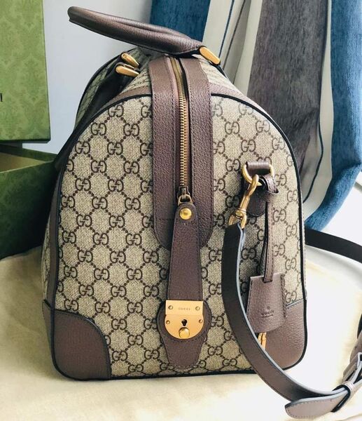 Дорожная сумка Gucci мужской кожа бежевый 19160-2