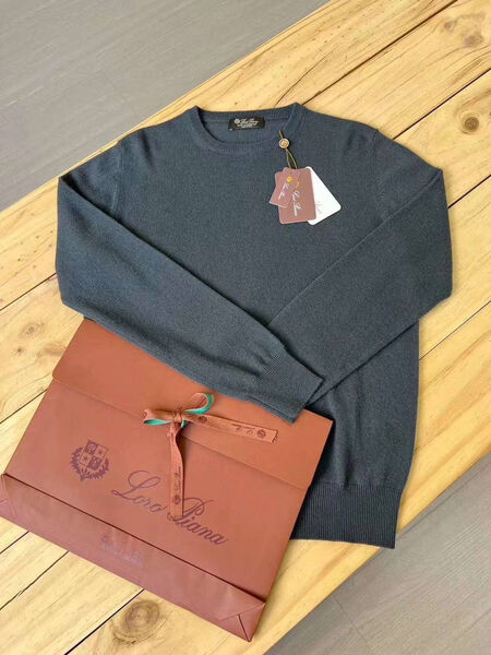 Мужской джемпер Loro Piana мужской вязаная ткань графитовый 133505-8