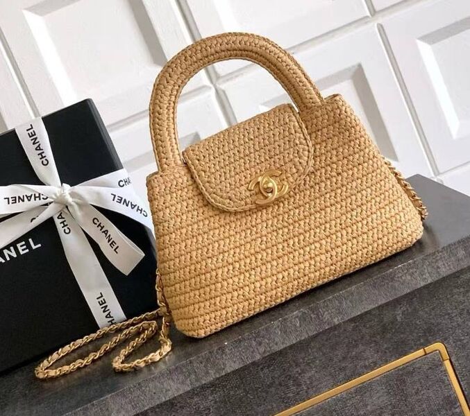 Сумка Chanel женский солома бежевый 198071