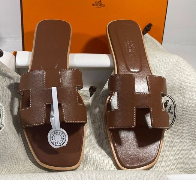 Шлепки Hermès женский кожа 105375