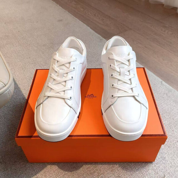 Мужские кеды Hermès мужской кожа белый 185088-3