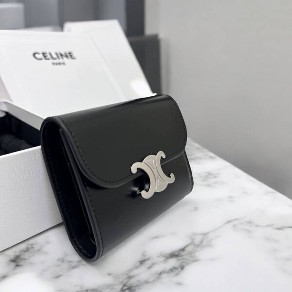 Кошелек Celine женский кожа черный 156283-2