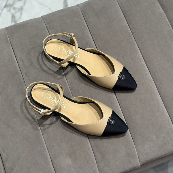 Туфли Chanel женский кожа бежевый 112872-2