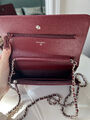 Сумка Chanel Mini женский кожа бордовый 143074-3