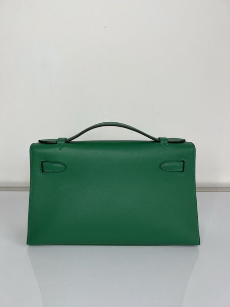 Сумка Hermèskelly 20 Pochette женский кожа болотный 138054-3
