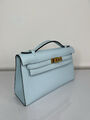 Сумка Hermèskelly 20 Pochette женский кожа бирюзовый 138056-2