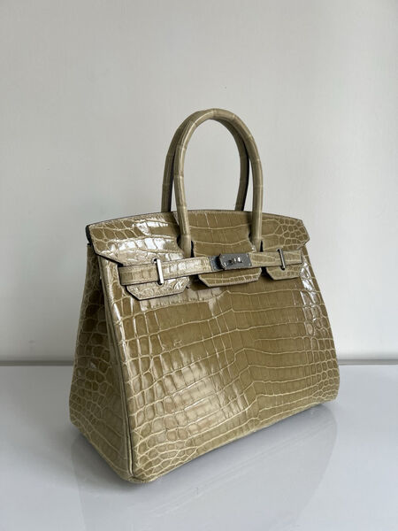 Сумка Hermès Birkin 30 женский кожа болотный 140343-2