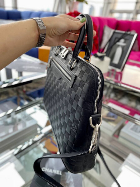 Мужской портфель Louis Vuitton мужской кожа черный 97627-4