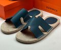 Мужские шлепки Hermès мужской кожа синий 114598