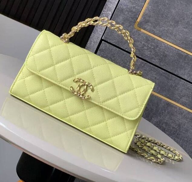 Сумка Chanel женский кожа горчичный 189755