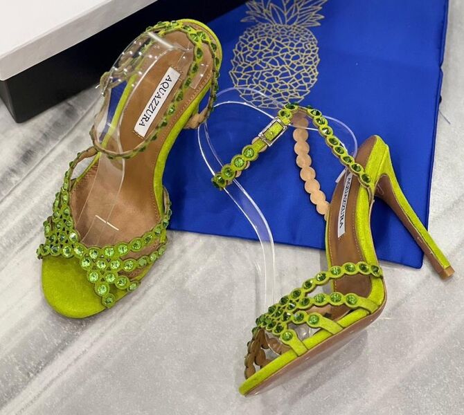 Босоножки Aquazzura женский замша болотный 103765