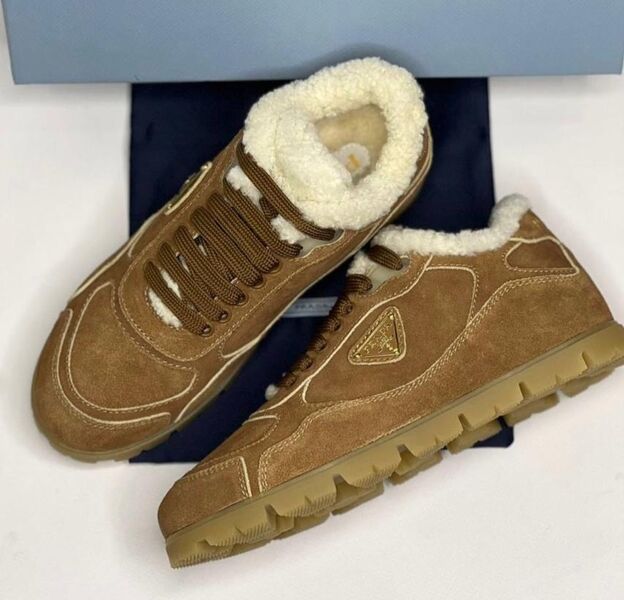 Кеды Prada женский замша бежевый 166845