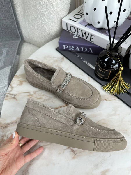 Лоферы Brunello Cucinelli женский овчина бежевый 39760-15