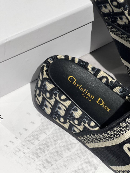 Шлепки Christian Dior женский текстиль черный 88374-2
