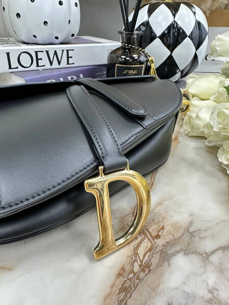 Сумка Dior Saddle женский кожа черный 74392-12
