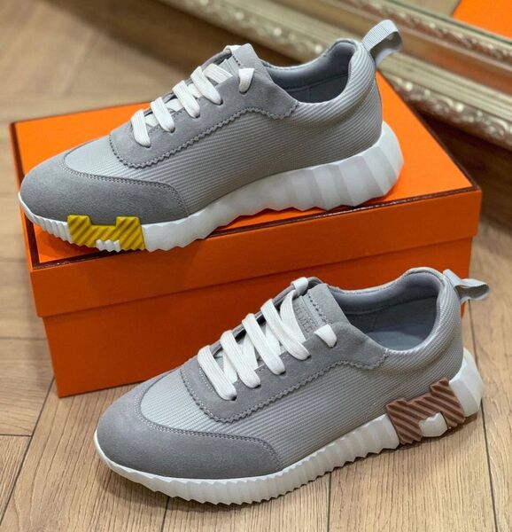 Кроссовки Hermès женский текстиль графитовый 151810