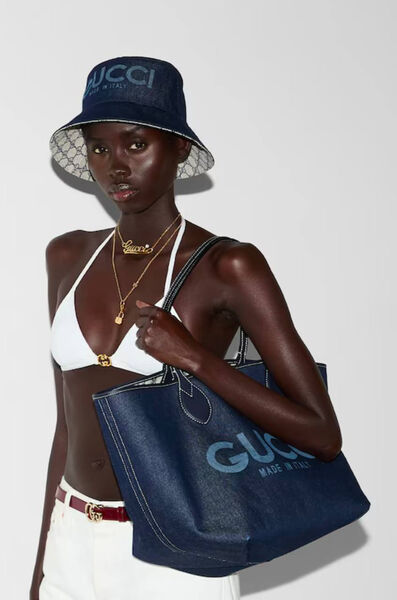 Сумка Gucci женский джинса синий 189877-2