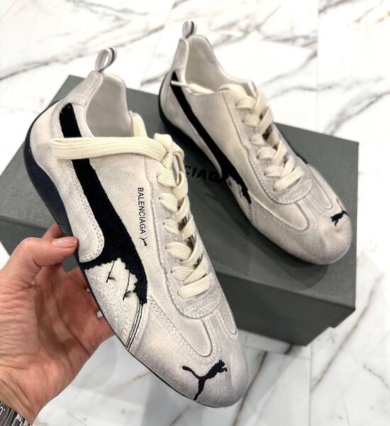 Кроссовки Balenciaga Puma женский замша графитовый 188047